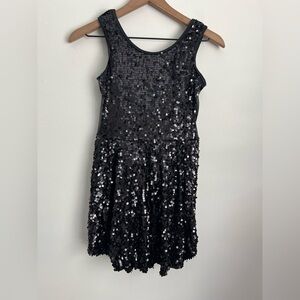 Weissman black Ultra Sparkle Tank Skater Dress costume Sequin Size LC